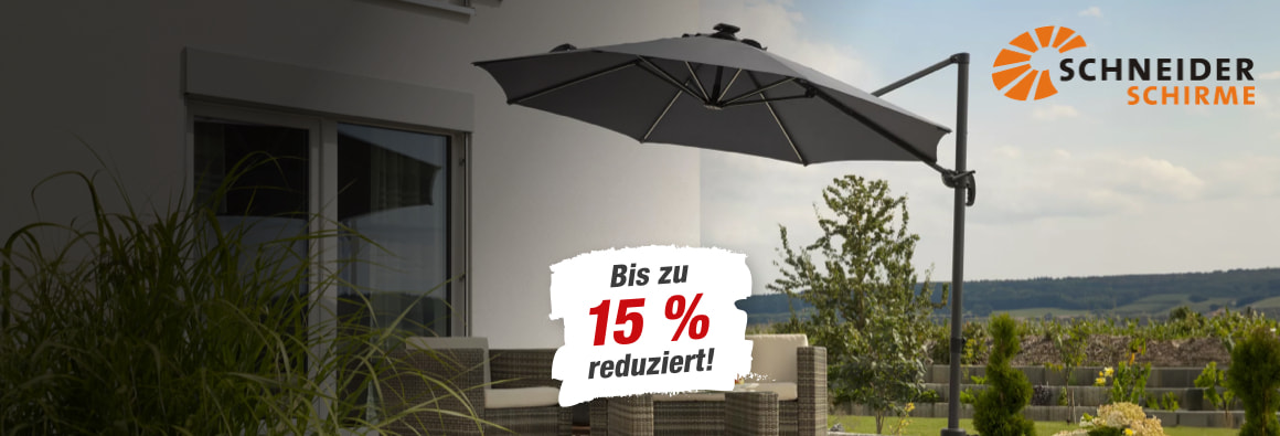 Sonnenschirm von Schneider mit Rabatthinweis 15 % reduziert